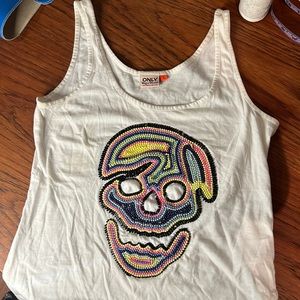 Beaded Skull Tank Top